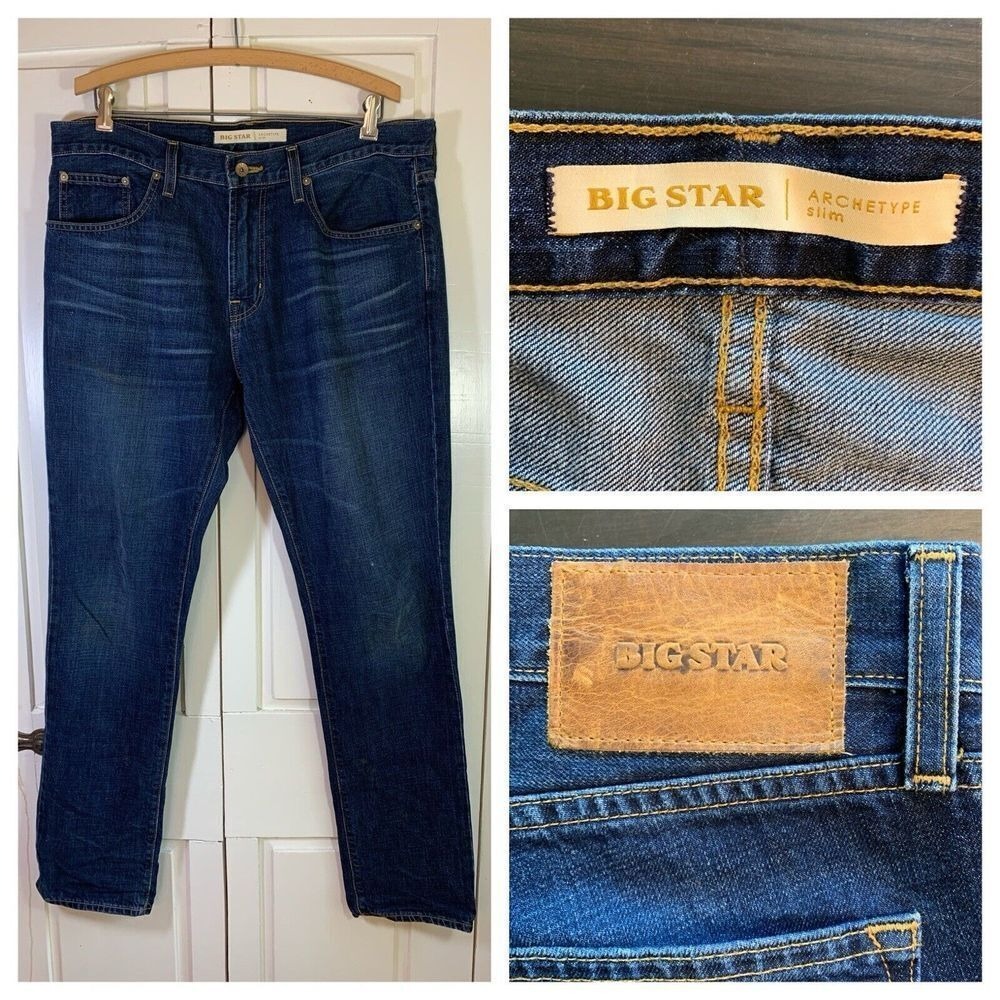 Big Star Archetype Slim Denim Jeans Mens 36R Minimalist Closet Staple Everyday